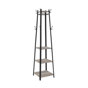 Kapstok bruin-zwart - hoedenrek - halorganizer - ruimtebesparend - 43 x 43 x 180 cm