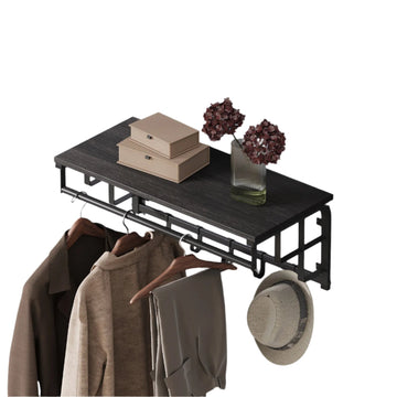Wandgarderobe met plank - Hangrek voor wandmontage - Houtspaanplaat - 30 x 66 x 27 cm