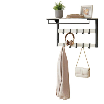 Wandkast met plank en 10 uitneembare haken – ruimtebesparend – 30 x 65 x 42 cm