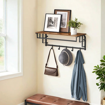 Wandgarderobe met opbergplank en kledingstang, 80 x 30 x 27 cm
