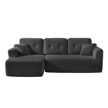 Modulair hoeksofa met chaise longue links | Grijs | 244x150x73 cm
