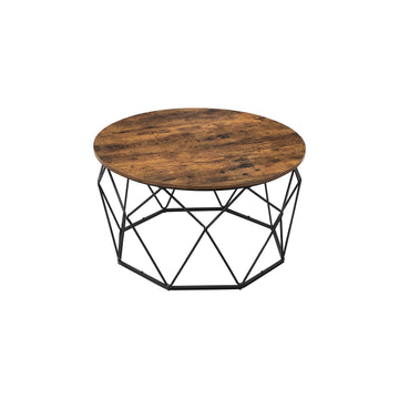 Salontafel - bruin-zwart - spaanplaat en staal - 80 x 45 cm - 30 kg draagvermogen