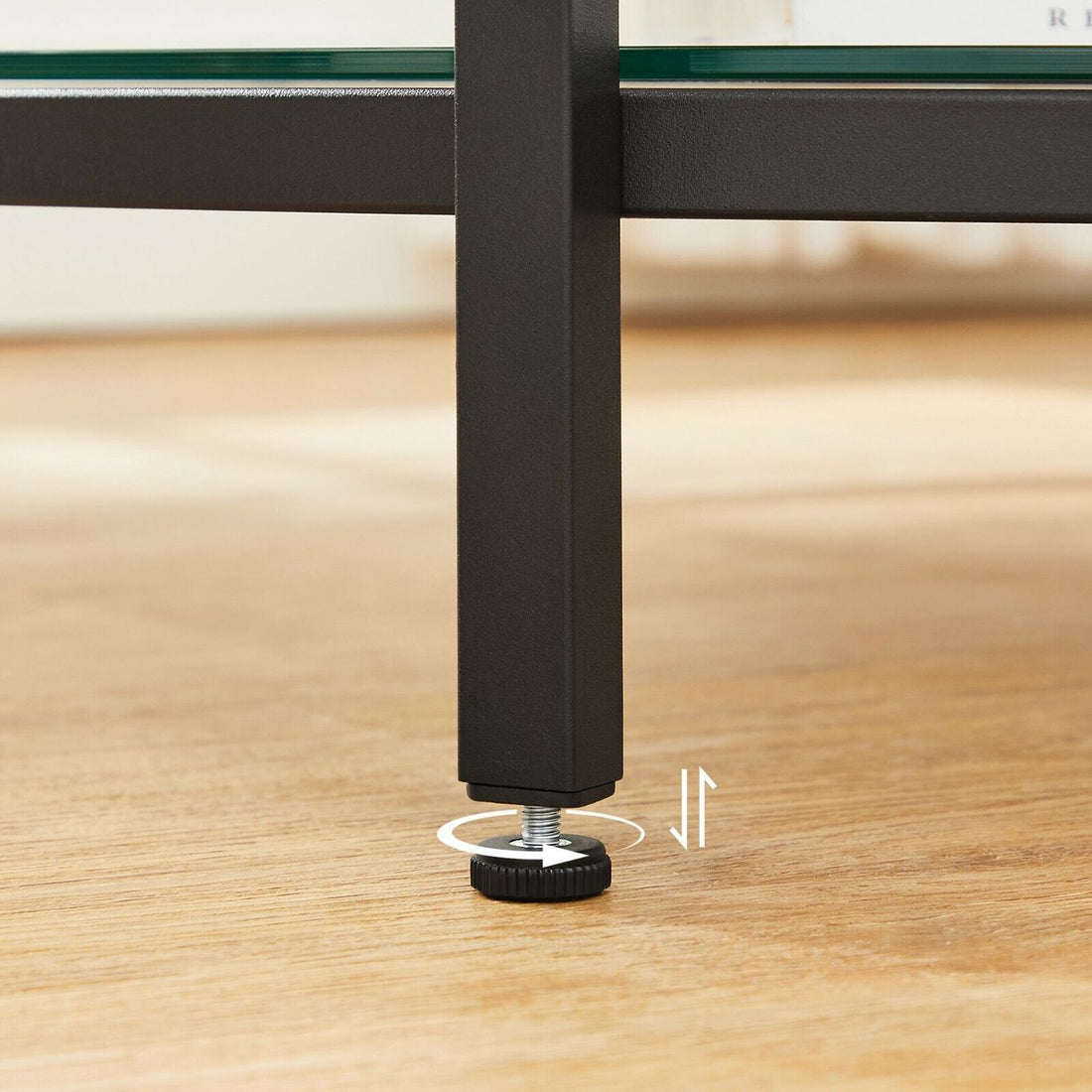 Salontafel wit marmerlook, zwart frame, veiligheidsglas, 80 x 44,5 cm, 20 kg