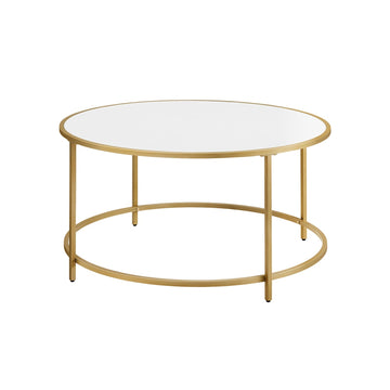 Ronde salontafel met metalen frame - witgoud - 84 x 45,5 cm