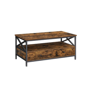 Salontafel met laden - bijzettafel - woonkamer - veel opbergruimte - 100 x 55 x 45 cm