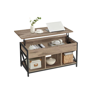Salontafel - Verstelbare hoogte - 50 x 100 x 46,5-62 cm - Bruin-zwart