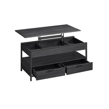 Verstelbare salontafel antracietgrijs-inktzwart 50x100 cm