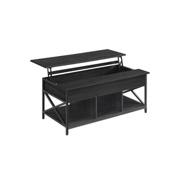 Antracietgrijs-zwart salontafel - spaanplaat en staal - 60x120x62 cm