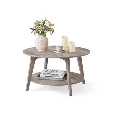 Houten salontafel, bruin gemêleerd, rond, 80 cm diameter x 45 cm hoog
