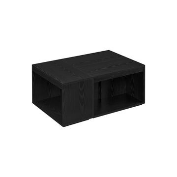 3-delige salontafelset met opbergruimte - zwart - spaanplaat - 30x60x40 cm