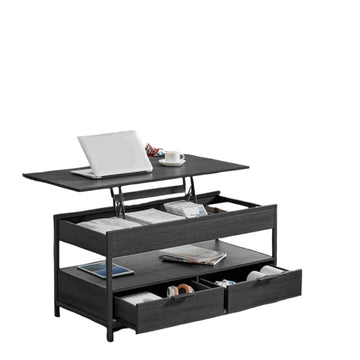 Salontafel - in hoogte verstelbaar - ruimtebesparend - 50 x 100 x 48-63 cm - antraciet-zwart