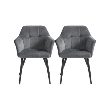 Set van 2 gestoffeerde eetkamerstoelen - fluweel - ergonomisch - 61 x 60 x 86,5 cm