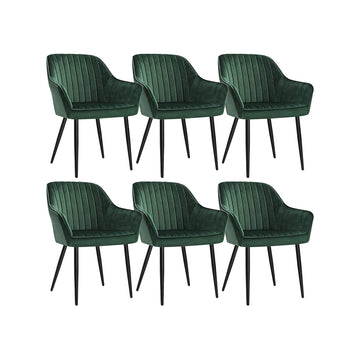 6-delige fluwelen eetkamerstoelen set - ergonomisch - 62,5 x 60 x 85 cm