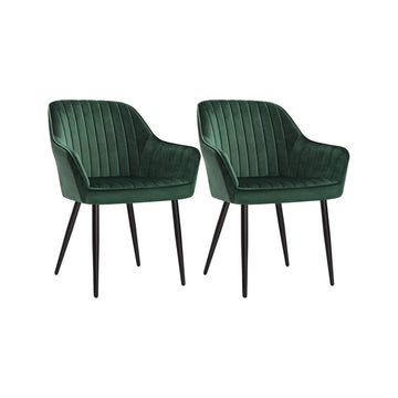 Eetkamerstoelen set van 2 - ergonomisch fluweel - 62,5 x 60 x 85 cm
