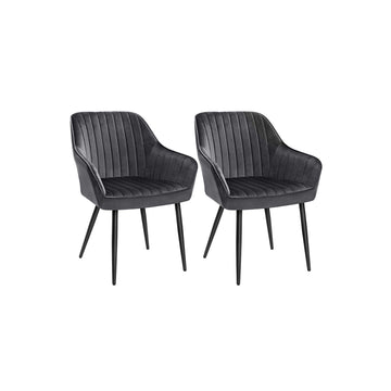 2-delige fluwelen stoelenset - gestoffeerde eetkamerstoelen - 7 cm comfort