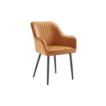 Eetkamerstoel met armleuningen - Fluweel - Comfortabel design - 60 x 62,5 x 85 cm
