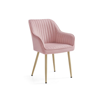 Eetkamerstoel met armleuningen - fluweel - elegant en comfortabel - 60 x 62,5 x 85 cm