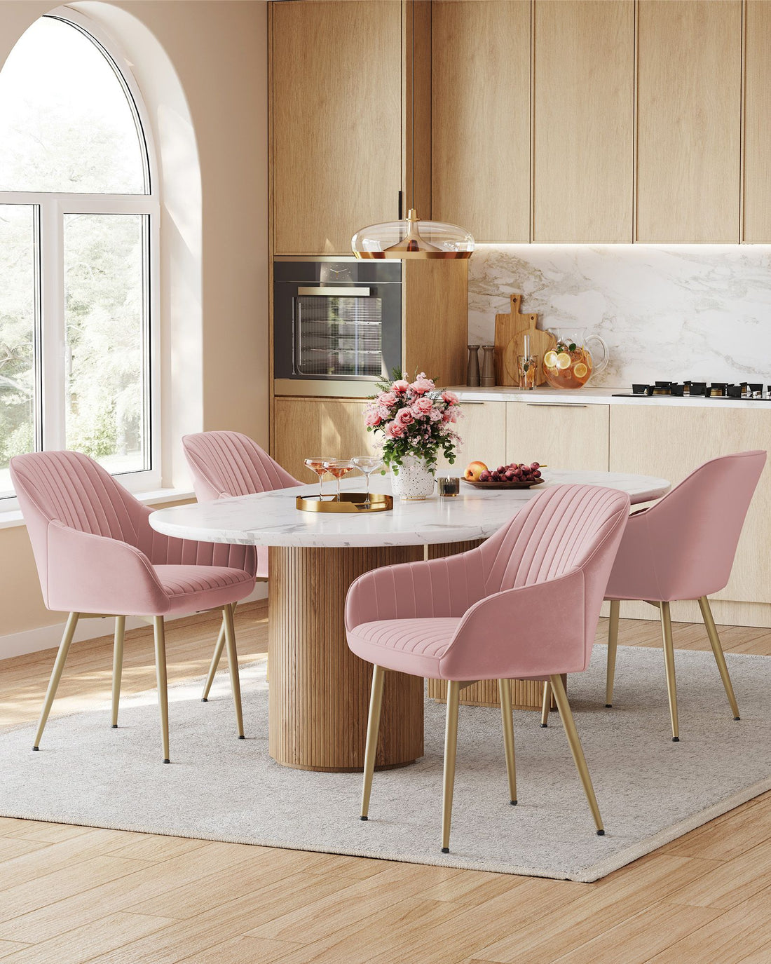 Esszimmerstuhl mit Armlehnen – Samt – elegant und bequem – 60 x 62,5 x 85 cm