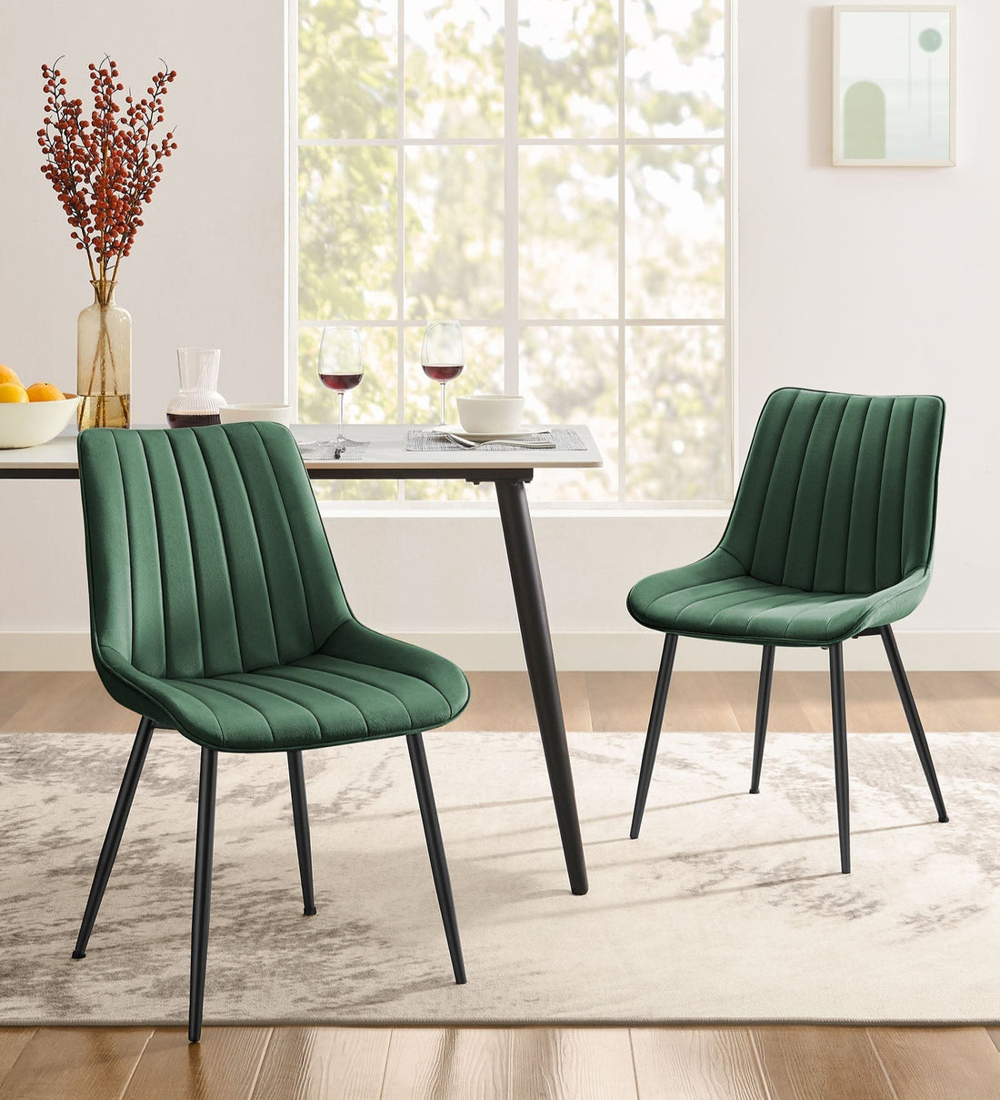 Esszimmerstühle 2er-Set - Samt - gepolstert - 60 x 50,1 x 88,6 cm