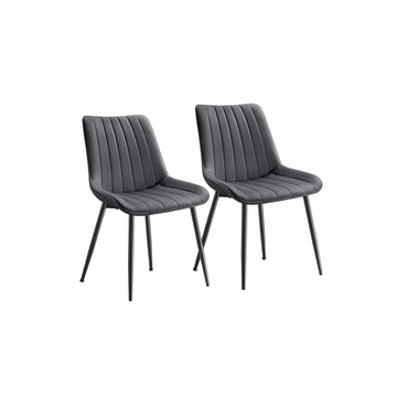 Eetkamerstoelen set van 2 - stalen poten - grijs - 60 x 50,1 x 88,6 cm