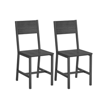 Eetkamerstoelen set van 2 - Stalen frame - 36 x 46,6 x 87,1 cm - Grijs
