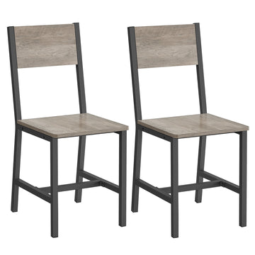 Eetkamerstoelen set van 2 - greige gemêleerd - spaanplaat/staal - 36 x 46,6 x 87,1 cm