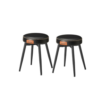 2-delige barkrukset - staal - PU leer - compact - 48 x 48 x 48,2 cm