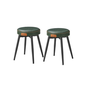 Groene stalen barkrukken set van 2 - PU-kunstleer - 48 x 48 x 48,2 cm