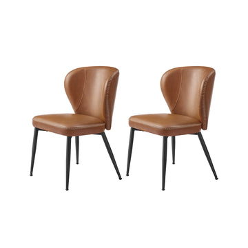 Set van 2 eetkamerstoelen | Karamelbruin | 52x55x80,7 cm