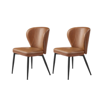 2-delige eetkamerstoelen set - gestoffeerde zitting - stalen frame - 55x52x80,7 cm