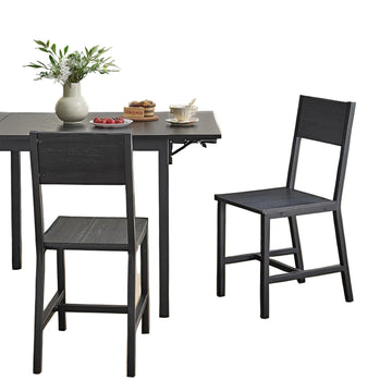 2-delige set eetkamerstoelen - houtlook chipboard - stalen frame - 36x46,6x87,1 cm