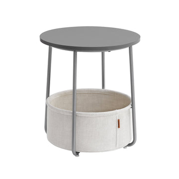 Bijzettafel 3-delig met stoffen mand - spaanplaat en staal - 45 cm