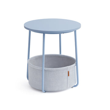 Ronde bijzettafel | Poederblauw-pastelblauw | 45x45x50 cm