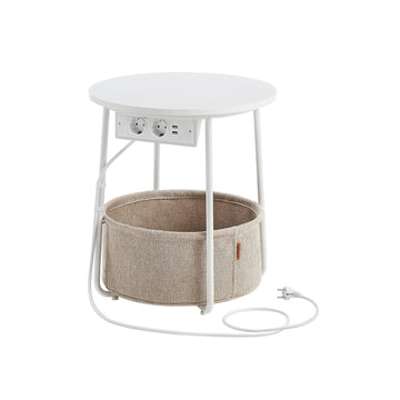 3-delige bijzettafelset - nachtkastje - spaanplaat staal stof - 45 cm