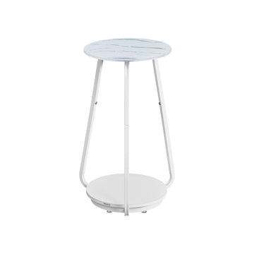 Ronde bijzettafel met glazen blad - ruimtebesparend - 30 cm Ø x 55 cm hoog