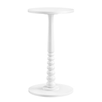 Ronde bijzettafel in mid-century modern stijl | Wolkenwit | 30x30x55 cm