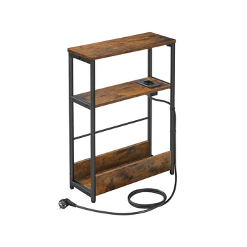 Bijzettafel met 3 legplanken - smalle vintage tafel - ruimtebesparend - 18 x 45 x 58 cm