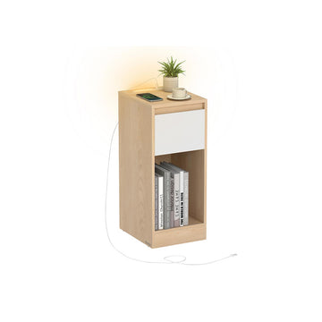 Bedtafel nachtkastje met opbergruimte - MDF & spaanplaat - bruin 30 x 25 x 59,5 cm