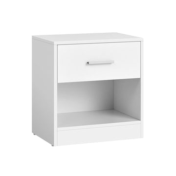 Witte bijzettafel - Nachtkastje - Spaanplaat - Lade - 28 x 39 x 41 cm