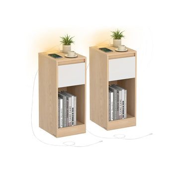 2-delige set nachtkastjes - MDF - bruin - 30 x 25 x 59,5 cm