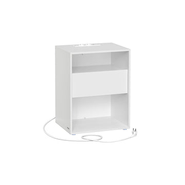 Nachtkastje met oplaadfunctie - lade - mat wit - spaanplaat - 35 x 45 x 58,3 cm