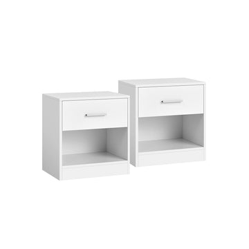 2-delige bijzettafel set - nachtkastje - spaanplaat - klassiek wit - 28x39x41 cm
