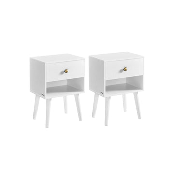 2-delige set nachtkastjes – opbergruimte – wit – 28x39x55 cm
