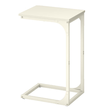 Beisteltafel met metalen frame voor woonkamer en slaapkamer | Wit | 30x40x62 cm