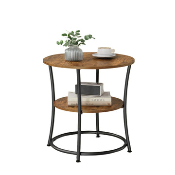 Ronde bijzettafel - Salontafel - Vintage - Stevig - 55 x 55 cm