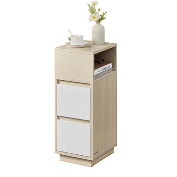 Smalle nachtkastje met 2 lades - ruimtebesparend - 30,1 x 25,1 x 65,1 cm