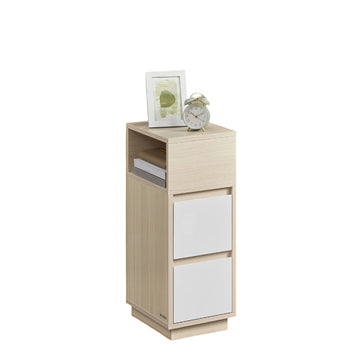 2-delige set nachtkastjes - smalle sidetafels met lades - 30x25x65 cm