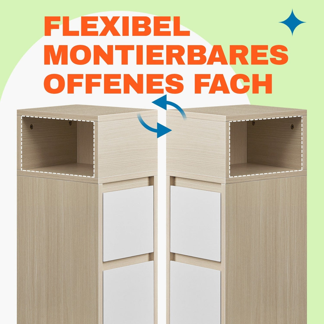 2-teiliges Set Nachttische - schmale Beistelltische mit Schubladen - 30x25x65 cm