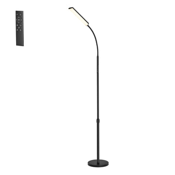 Stehlamp, leeslamp 15 watt | Mat zwart | 22x22x141-175 cm