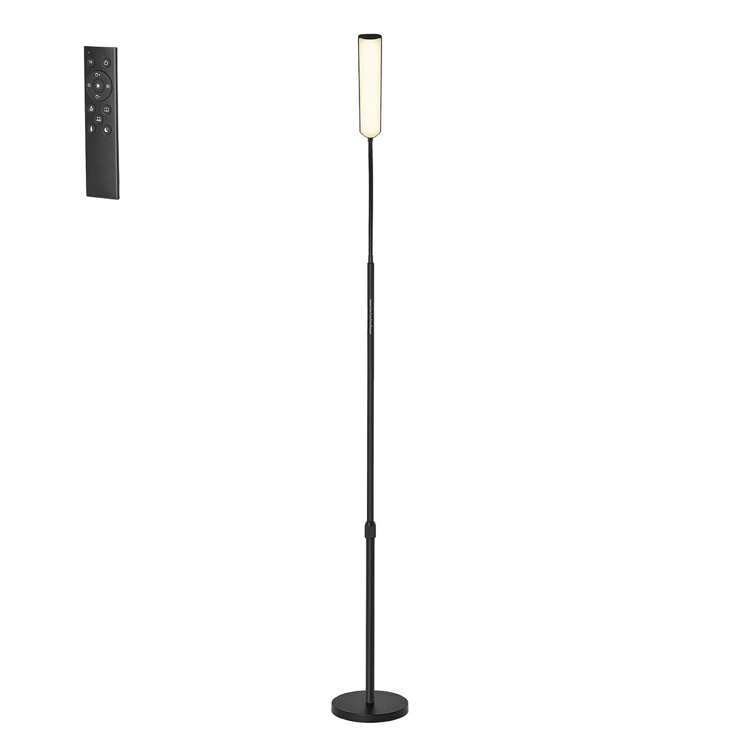 Stehleuchte, Leselampe 15 Watt | Mattschwarz | 22x22x141-175 cm